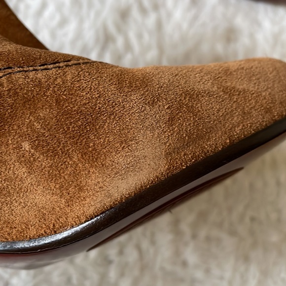 Chie Mihara suede heeled booties cognac tan brown luxury - Picture 14 of 16